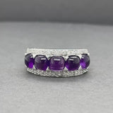 Estate 14K W Gold 3.05ctw Amethyst & 0.19ctw Diamond Ring