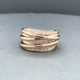 Estate 14K R Gold 0.45ctw H/SI2-I1 Diamond Crossover Ring