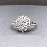 Estate 14K TT Gold 0.78ctw G/SI1-2 Diamond Cluster Ring