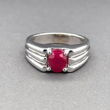 Estate 14K W Gold 1.26ct Lab-Created Ruby Ring