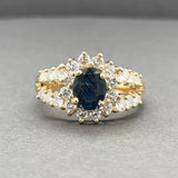 Estate 14K Y Gold 1.12ct Sapphire & 1.17ctw F-H/VS2-SI1 Diamond Ring