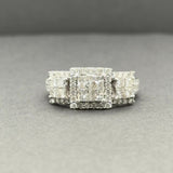 Estate 14K W Gold 1.51ctw H-I/SI2-I2 Diamond Cluster Eng. Ring