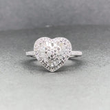 Estate 14K W Gold 0.55cttw H-I/SI1-2 Diamond Heart Ring