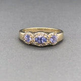 Estate Effy 14K Y Gold 0.75ctw Tanzanite & 0.18ctw H/SI1-2 Diamond Ring