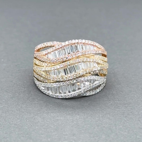 Estate Effy 14K Tricolor Gold 1.41ctw G-H/VS2-SI1 Diamond Ring