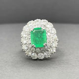Estate Platinum 2.25ct Emerald & 1.90ctw Diamond Cocktail Ring
