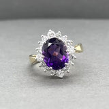 Estate 14K TT Gold 2.51ct Amethyst & 0.54ctw Diamond Ring