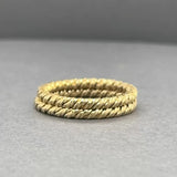 Estate 18K Y Gold set of 2 Twisted Rings