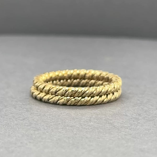 Estate 18K Y Gold set of 2 Twisted Rings