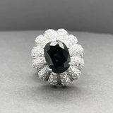 Estate 18K W Gold 4.95ct Sapphire & 2.20ctw Diamond Cocktail Ring