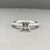 Estate 18K W Gold 0.35ctw H/SI1 & Yellow Diamond Eng. Ring Semi-Mount