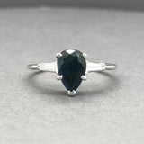 Estate 14K W Gold 1.31ct Sapphire & 0.18ctw Diamond Ring