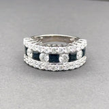 Estate 14K W Gold 1.93ctw H/SI2-I1 Diamond & 1.45ctw Sapphire Ring