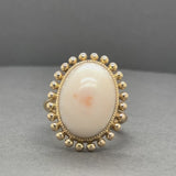 Estate 18K Y Gold 13.01ctAngel Skin Coral Ring