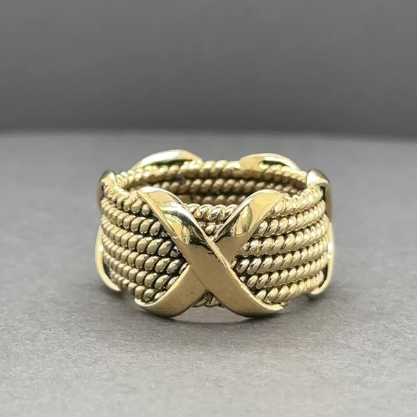 Estate Tiffany & Co. Schlumberger 18K Y Gold 6 Row Rope Ring
