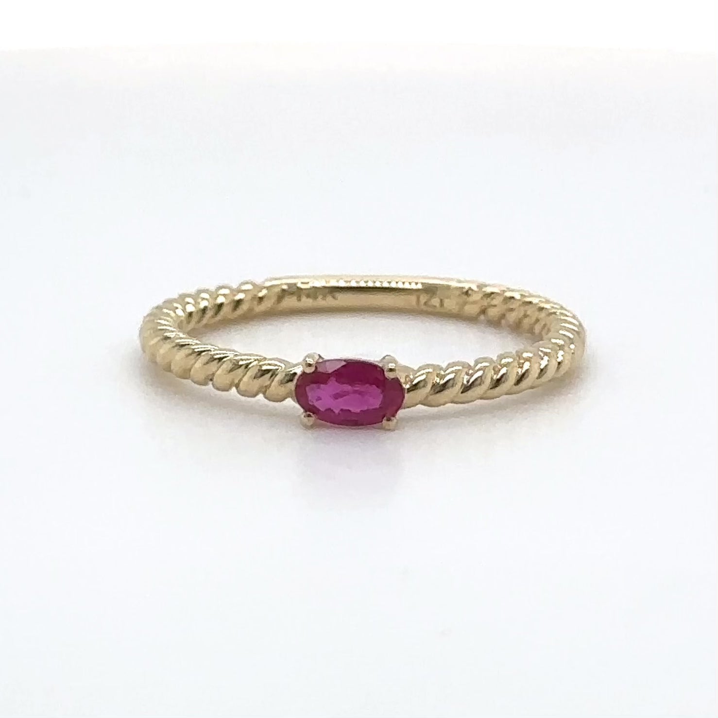 14K Yellow Gold 0.25ct Ruby Rope Design Ring – Walter Bauman Jewelers