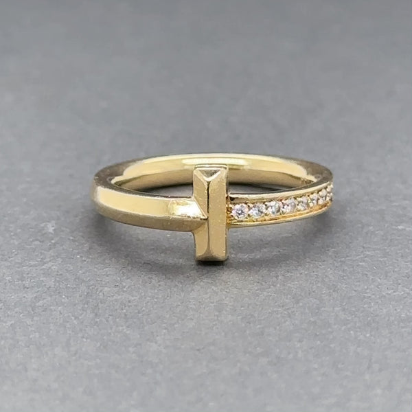 Estate Tiffany & Co. 18K Y Gold 0.08ctw G/VS2-SI1 Diamond T1 Ring