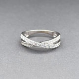 Estate 14K W Gold 0.29ctw G-H/SI1-2 Diamond Crossover Ring