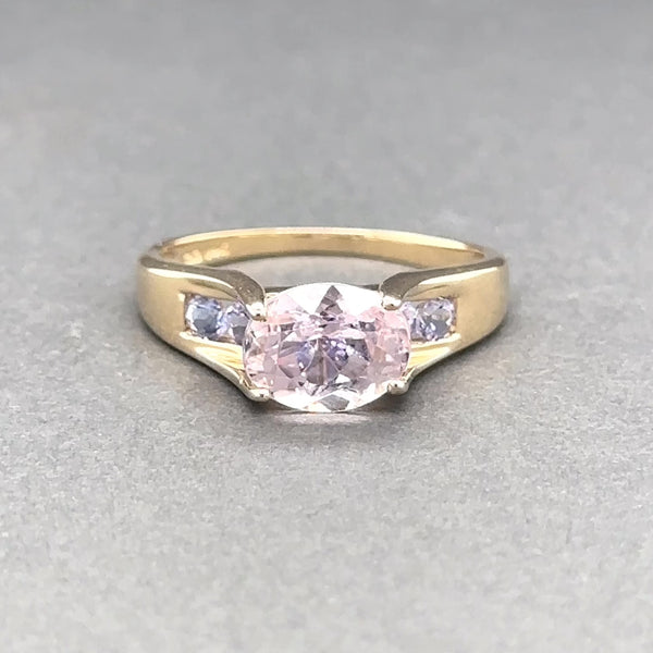 Estate 14K Y Gold 1.80ct Morganite & 0.40ctw Tanzanite Cocktail Ring