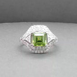 Estate 14K W Gold 1.82ct Sphene & 0.68ctw Diamond Halo Ring