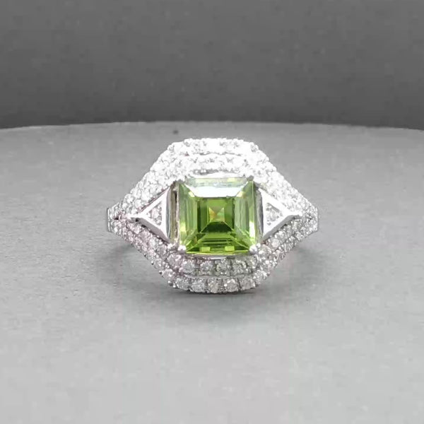 Estate 14K W Gold 1.82ct Sphene & 0.68ctw Diamond Halo Ring