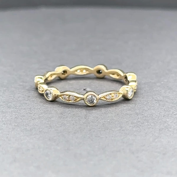 Estate 18K Y Gold 0.24ctw G-H/SI2-I1 Diamond Eternity Ring