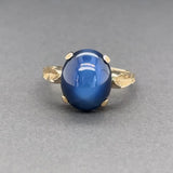 Estate 14K Y Gold Lab-Created Star Sapphire Ring