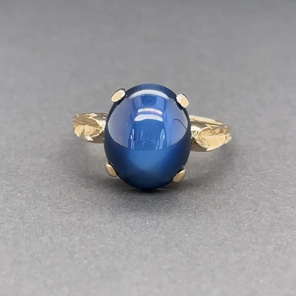 Estate 14K Y Gold Lab-Created Star Sapphire Ring