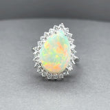 Estate 14K W Gold 4.84ct White Opal & 0.80ctw G/SI1-2 Diamond Ring