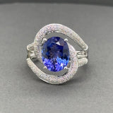 Estate Effy 14K W Gold 3.60ct Tanzanite & 0.51ctw H-I/SI1-2 Diamond Ring