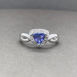 Estate 14K W Gold 0.81ct Tanzanite & 0.07cttw G-H/SI2-I1 Diamond Ring