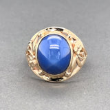 Estate 14K Y Gold 6.98ct Lab-Created Star Sapphire Cocktail Ring