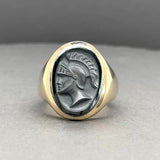 Estate 12K Y Gold 4.30ct Hematite Intaglio Ring