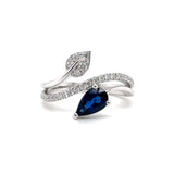 18K W Gold 0.91ct Sapphire and 0.28ct H/SI1 Diamond Ring