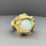 Estate 18K Y Gold 4.61ct Opal Dragon Ring