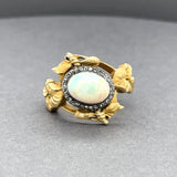 Estate Art Nouveau 18K Y Gold 1.78ct Opal & 0.03ctw J-K/SI1-2 Diamond Ring