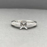 Estate 18K W Gold  0.39ctw SI2/H-I Diamond Eng. Ring Semi-Mount