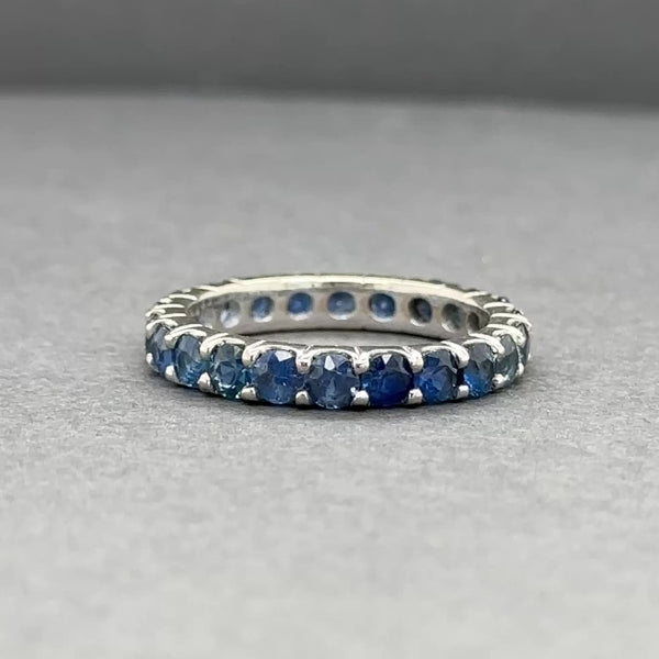 Estate 14K W Gold 2.45ctw Sapphire Eternity Ring