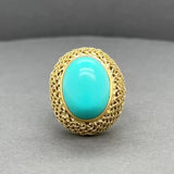 Estate 18K Y Gold 8.52ct Turquoise Ring