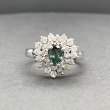 Estate 14K W Gold 0.58ct Alexandrite & 0.81ctw G-H/SI2-I1 Diamond Ring