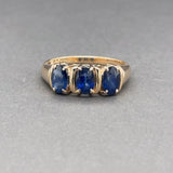 Estate 14K R Gold 1.75ctw Sapphire 3 Stone Ring