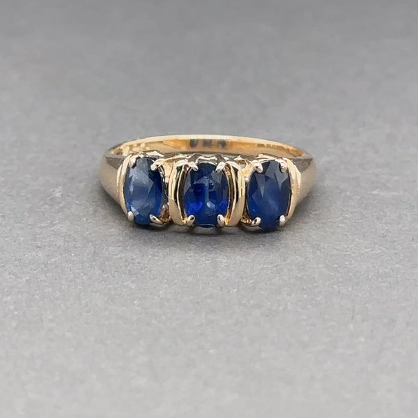 Estate 14K R Gold 1.75ctw Sapphire 3 Stone Ring