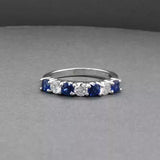 Estate 18K W Gold 0.80ctw Sapphire & 0.40ctw Diamond Ring