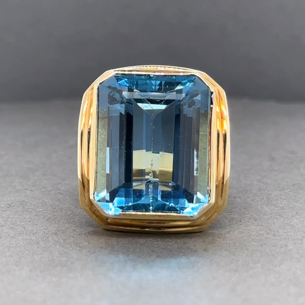 Anillo de cóctel de aguamarina de 20,24 quilates en oro Y de 18 quilates GIA #2223624452