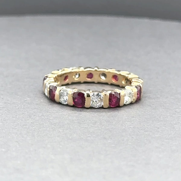 Estate 14K Y Gold 0.90ctw Ruby & 1.29ctw H-I/SI1-2 Diamond Ring