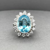 Estate 14K W Gold 13.12ct Topaz & 1.12ctw G/SI1 Diamond Cocktail Ring