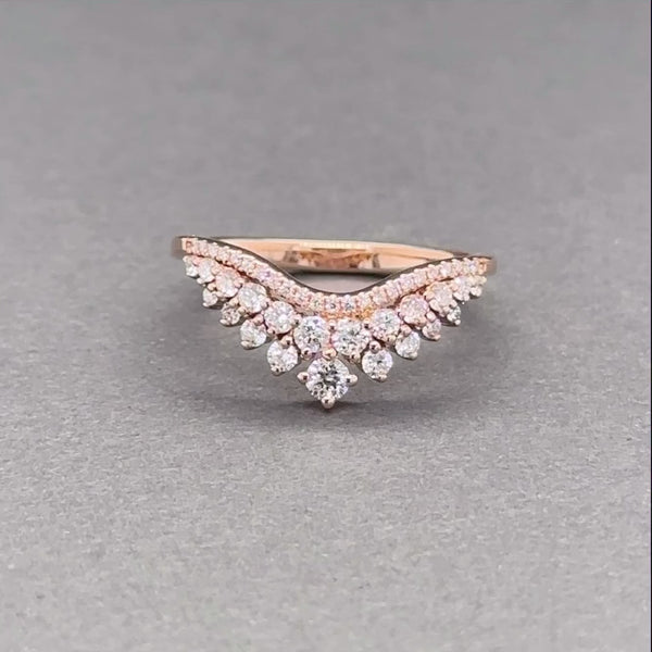 Estate 14K R Gold 0.34ctw H/SI1-I1 Diamond Crown Ring