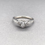 Estate 10K W Gold 0.30ctw I-J/SI1-I1 Diamond Heart Ring