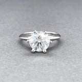 Estate 14K W Gold 2.20ct F/SI2 Diamond Eng. Ring GIA