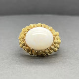 Estate 18K Y Gold 3.54ct White Opal Ring